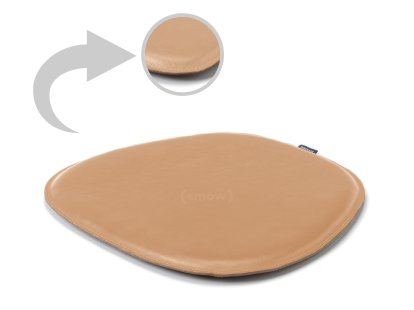 Coussin d'assise en cuir pour Eames Side Chairs , Recto et verso en cuir, Beige