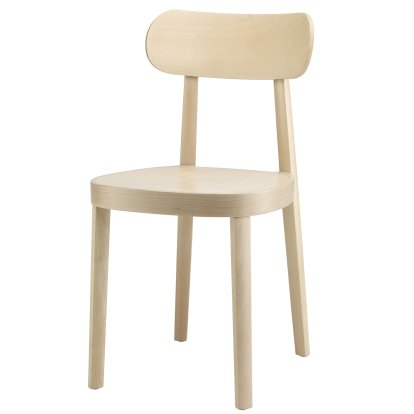 Chaise bois 118 / 118 M, Hêtre blanchi (TP 107), Siège en contreplaqué moulé