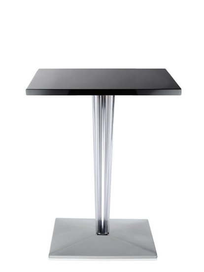 Table à manger TopTop, Rectangulaire H 72 x l 60 x L 60 cm, Werzalit inrayable, Noir