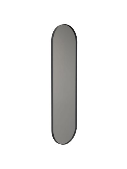 Unu Miroir ovale, H 140 x L 40 cm, Noir mat