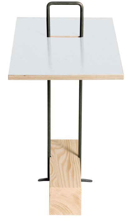 Table d'appoint Abgemahnt, FU (bouleau contreplaqué) blanc