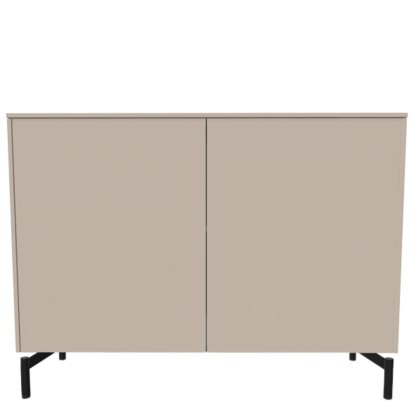 Buffet Aventa Sideboard avec portes, 120 cm, 3 Grilles de hauteur, Mélamine gris cachemire, Pieds en métal