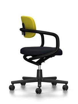 Siège de bureau pivotant Allstar, Noir profond  , Hopsak, Jaune / vert pastel
