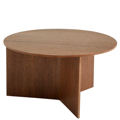 Table Slit Bois, H 35,5 x Ø 65 cm, Laqué noyer 