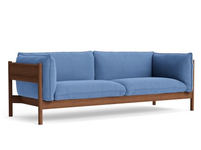 Canapé Arbour, Re-wool 758 - bleu/naturel, Noyer ciré huilé