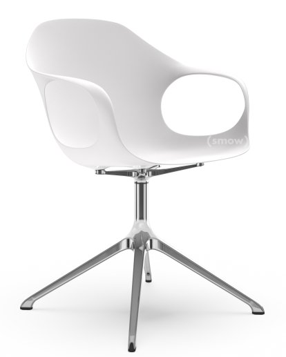 Chaise pivotante Elephant, Blanc, Aluminium poli