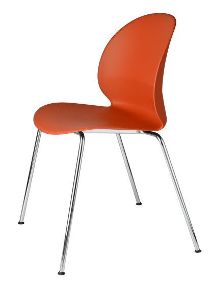 Chaise N02, Orange foncé , Chromé