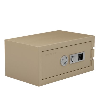 Coffre-fort Balzsafe Connect pour étagères USM Haller, 75 cm x 35 cm x 50 cm, Beige RAL 1019, Serrure à combinaison électronique avec clé de révision