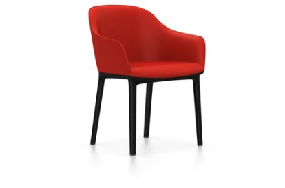 Softshell Armchair, Basic dark, Plano, Rouge coquelicot, Patins en feutre pour sols durs