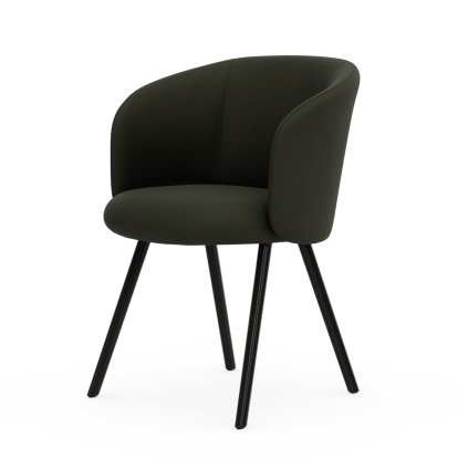 Fauteuil Mikado, Piètement à quatre pieds, 4 pieds, aluminium laqué basic dark, Plano, Coconout / forêt, Patins pour tapis