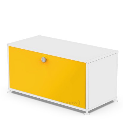 Porte abattante USM Haller, 75 cm x 35 cm, Jaune or RAL 1004, Avec poignée sans serrure