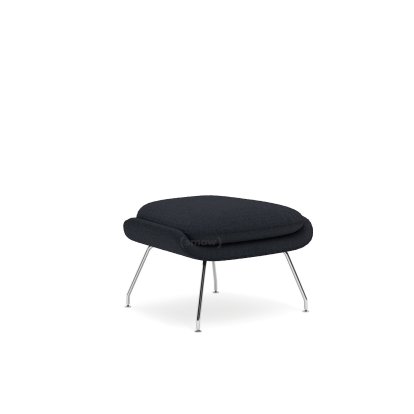 Womb Ottoman , Moyen (H 35cm / l 53cm / P 44cm), Tissu Curly - Bleu