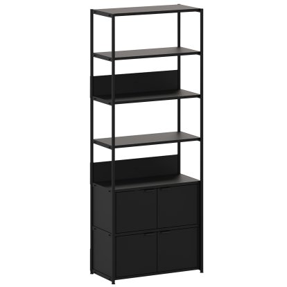 Étagère Unit en acier, 215 cm , 2 x portes doubles, Noir graphite
