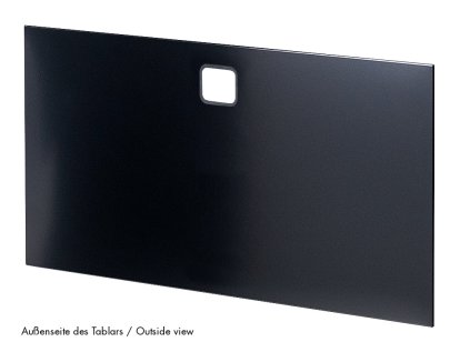 Paroi USM Haller avec passe-câbles, 75 x 35 cm, Noir graphite RAL 9011, En haut au centre