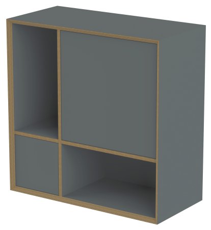 Étagère Vertiko Ply, Version 4, Anthracite, Sans socle