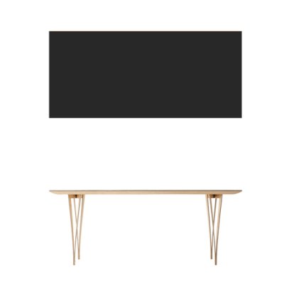 Table Spanoto, FU (bouleau contreplaqué) linoleum noir, 190 cm