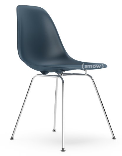 Eames Plastic Side Chair DSX, Bleu océan, Sans rembourrage, Sans rembourrage, Version standard - 43 cm, Chromé