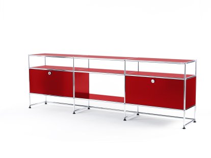 Meuble TV XL USM Haller, Rouge rubis USM