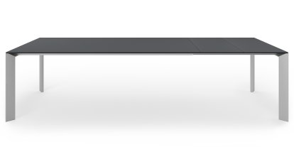 Table à manger Nori, Fenix gris Bromo avec bord noir, L 209-303 x L 100 cm, Aluminium andoisé
