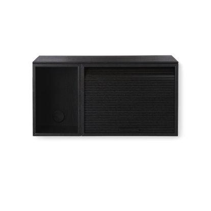 Étagère murale Hifive, Hifive 75, Chêne peinté noir