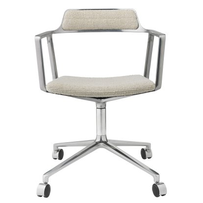 Chaise pivotante 452 sur roulettes, Mélange viscose-laine, wavy, Poli