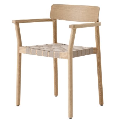 Chaise Betty TK9, Chêne naturel / lin naturel, Avec accoudoirs