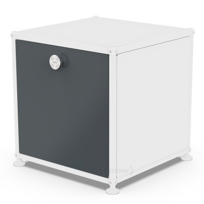 Porte abattante USM Haller, 35 cm x 35 cm, Anthracite RAL 7016, Avec poignée sans serrure