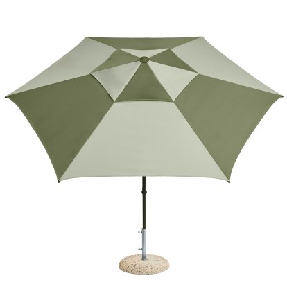 Parasol Terrazza Hexagone, Vert / Vert foncé , Avec pied de parasol