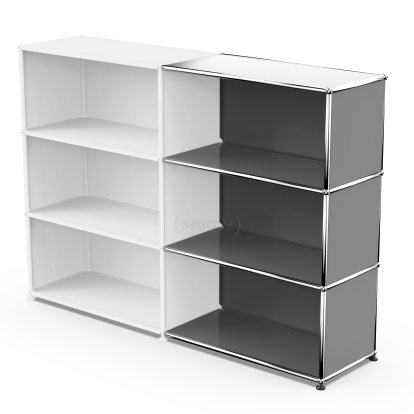 Kit d’extension horizontale USM Haller 3, Gris moyen RAL 7005, 35 cm