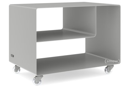 Caisson à roulettes R 106, Monochrome, Blanc aluminium (RAL 9006), Roulettes transparentes