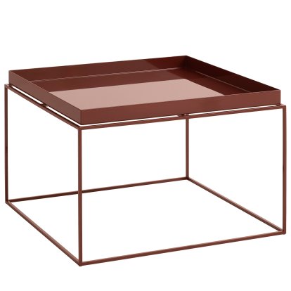 Table avec plateau Tray, H 35/39 x L 60 x P 60 cm, Chocolat - Haute brillant