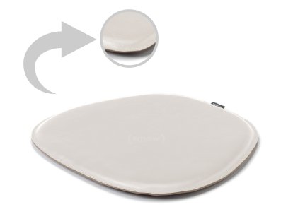 Coussin d'assise en cuir pour Eames Side Chairs , Recto et verso en cuir, Blanc crème