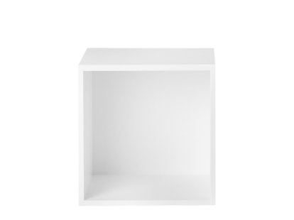 Système modulaire d'étagères Stacked, M (43,6 x 43,6 x 35 cm), Avec paroi arrière, Blanc