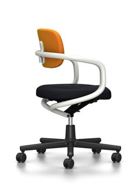 Siège de bureau pivotant Allstar, Blanc, Hopsak, Jaune / rouge coquelicot