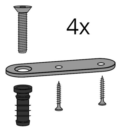 Système de fixation pour tréteaux / châssis de table Eiermann (Lot de 4)