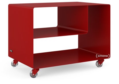 Caisson à roulettes R 106, Monochrome, Rouge rubis (RAL 3003), Roulettes transparentes