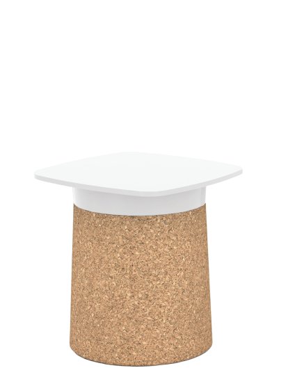 Table d'appoint Degree, Blanc, Noir avec revêtement liège