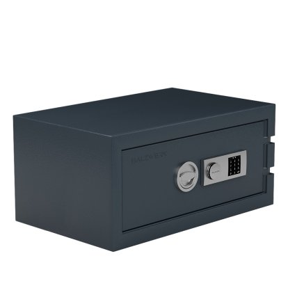 Coffre-fort Balzsafe Connect pour étagères USM Haller, 75 cm x 35 cm x 50 cm, Anthracite RAL 7016, Serrure à combinaison électronique avec clé de révision