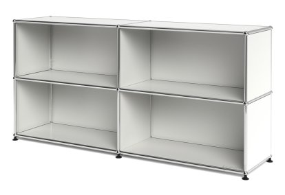 Meuble de rangement Sideboard L USM Haller, personnalisable, Blanc pur RAL 9010, Ouvert, Ouvert