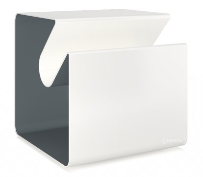 Table d'appoint V44, Blanc pur (RAL 9010) - Gris basalte (RAL 7012), Patins