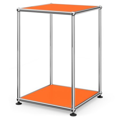 Table d'appoint USM Haller 35 haute, Panneaux inférieur et supérieur en métal, Orange pur RAL 2004