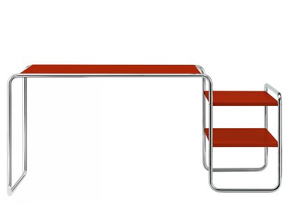 Bureau S 285/1 - S 285/2 Bauhaus, Hêtre laqué à pores ouverts rouge tomate, S 285/1: 2 étagères à l'extérieur, à droite