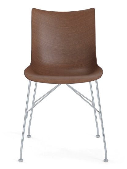 Chaise P/Wood, Hêtre foncé, Chromé