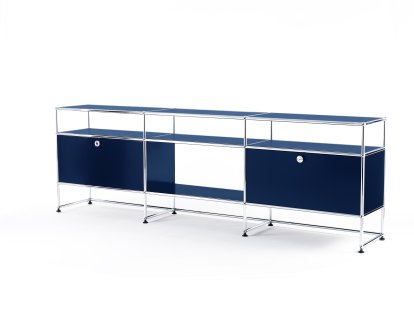 Meuble TV XL USM Haller, Bleu acier RAL 5011