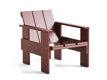 Chaise Crate Lounge Chair, Pin laqué rouge fer