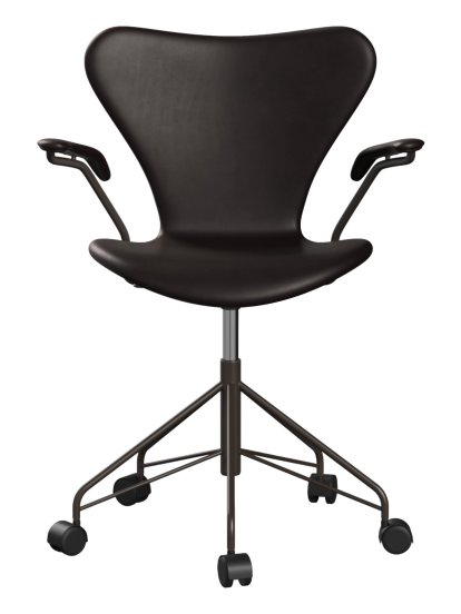 Chaise de bureau pivotante Série 7 3117/3217 Rembourrage intégral, Avec accotoirs, Cuir Grace marron foncé, Brown bronze