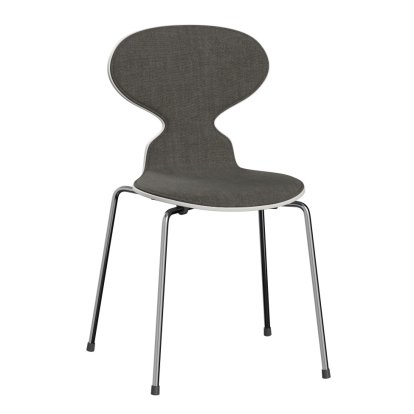Chaise Fourmi (Ant) 3101 avec rembourrage avant, Laqué, Blanc, Remix 152 - Noir & blanc, Chromé