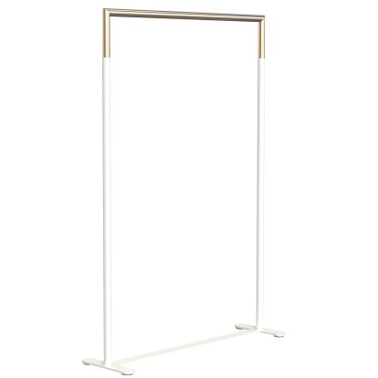 Portemanteau Bukto, Blanc mat / or brossé, 100 cm