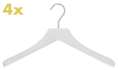 Cintres 0112  - lot de 4 , Blanc neige, Chrome mat