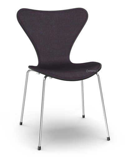 Chaise Série 7 3107 avec rembourrage avant, Laqué, Laqué noir, Remix  692 - Aubergine, Chromé